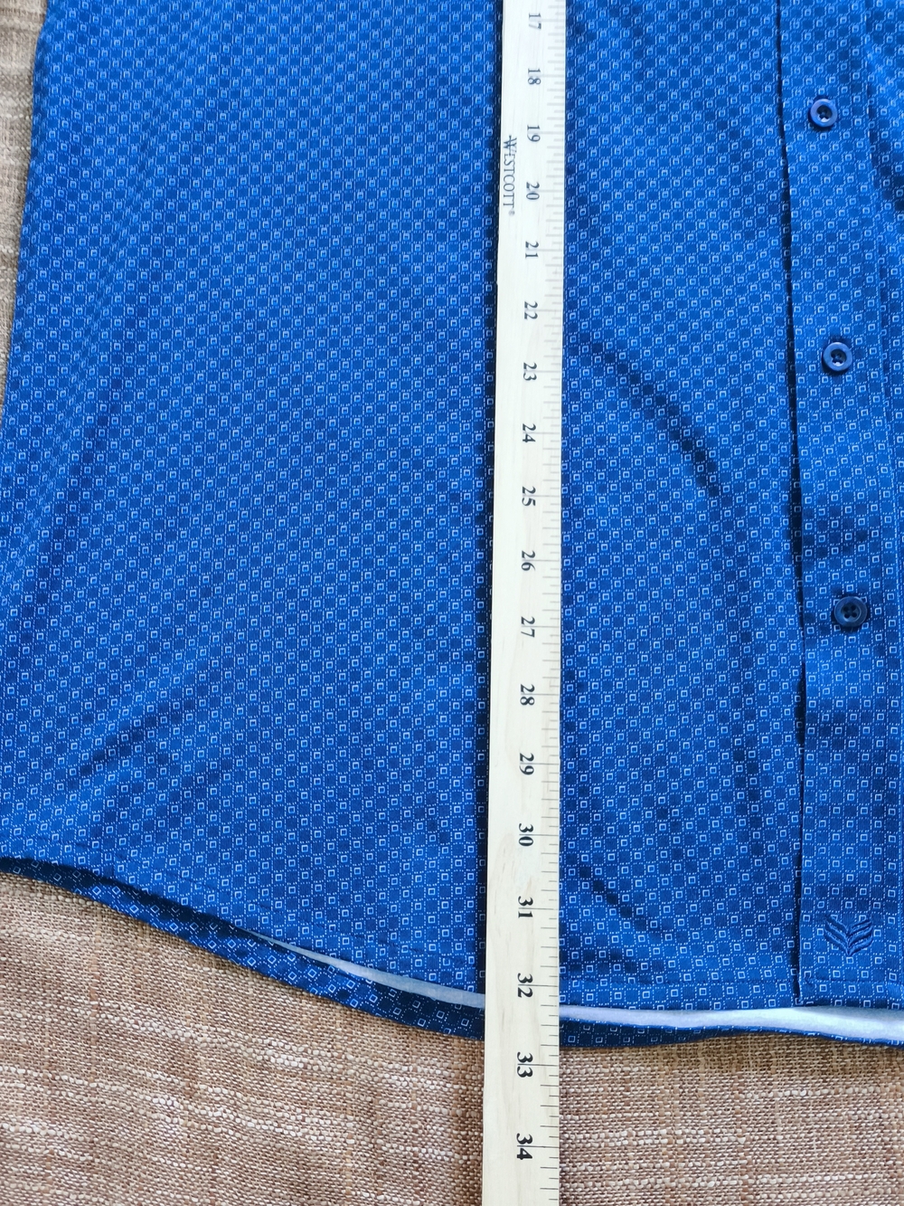 Buttercloth Icy Cotton Men's Blue Micro-Pattern Button-Up Shirt Size 2XL Tallfit - Picture 5 of 10